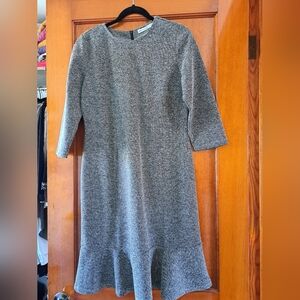 Gray Raglan Short Sleeve Crew Neck Dress